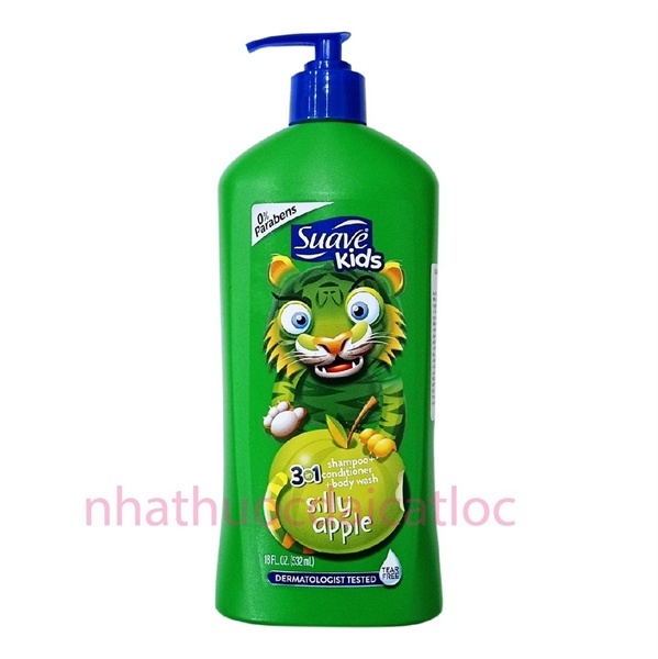 Sữa tắm, gội và xả Suave Kids 3in1 - Hương táo (C/532ml)