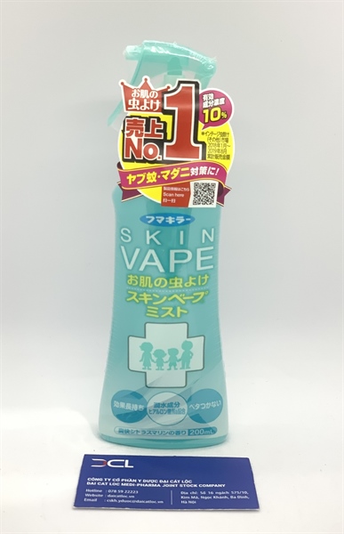 Xịt chống muỗi Skin Vape xanh (C/200ml)