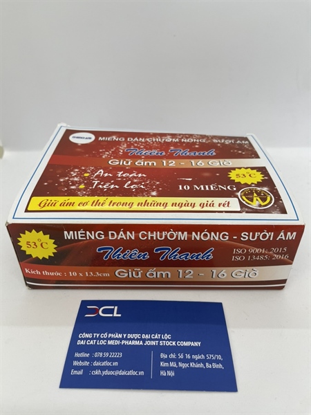 Miếng dán chườm nóng thiên thanh ( hộp / 10 miếng)