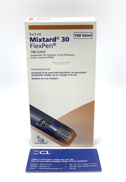 Bút tiêm TĐ Mixtard 30 FlexPen 100IU/ml Novo nordisk (H/5b)
