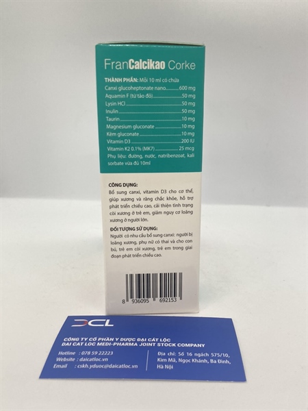 Calci ống Fran calcikao dp France (H/20 ống )
