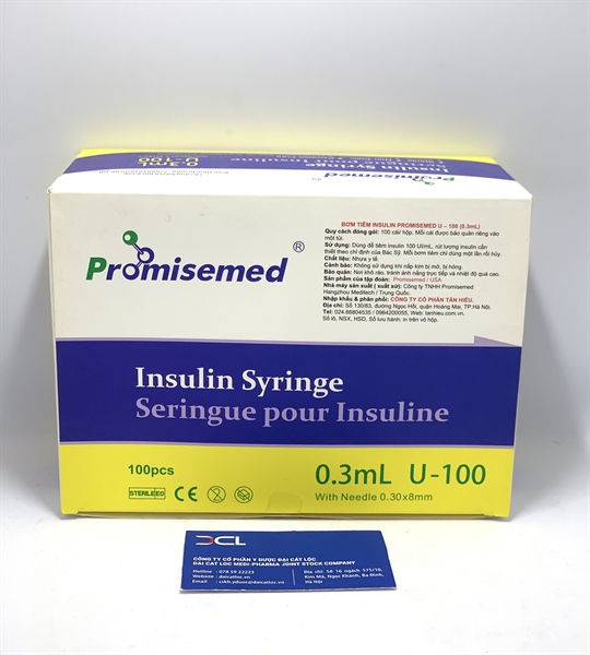 Bơm tiêm insulin Promisemed , 0,3ml, H/100 cái