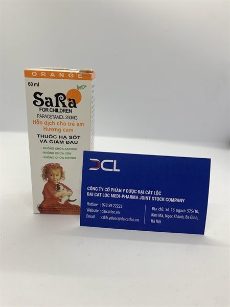Siro SARA For children Thai 250mg (H/lọ 60ml)