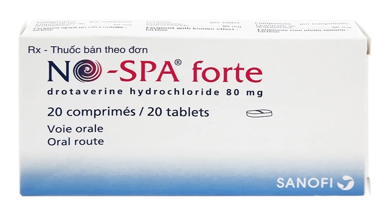 No-spa fort 80 mg Hungary (Hộp/2 vỉ/20 viên)