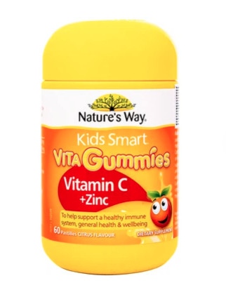 Kẹo dẻo Kids Smart Vita Gummies Vitamin C + Zin C Nature's Way (L/60v)