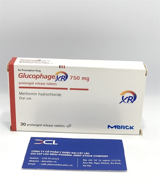 Glucophage XR 750mg MERCK (Hộp/2 vỉ/30 viên)