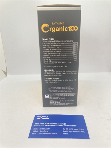 say xe nước Organic 100 Syntech (H/20 lọ )