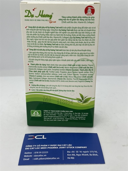 Ddvs Dạ Hương trà xanh có vòi Hoa linh (C/120ml)