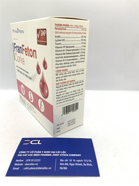 Bổ sung sắt Fran Feton TPP-France (Hộp 20 ống)