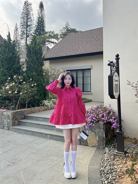 SHIRRED SLEEVE BABYDOLL SHIRT