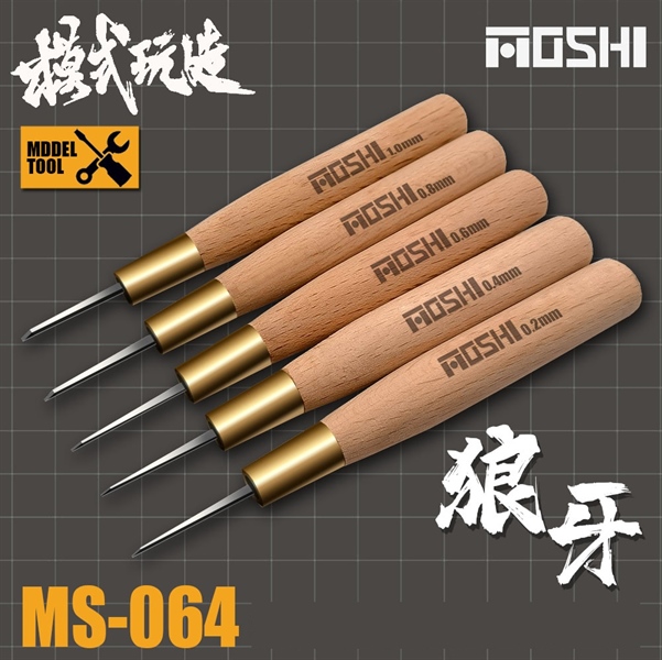 DỤNG CỤ MOSHI - MŨI CHISEL TẠO LẰN CHÌM KÈM CÁN GỖ MS064