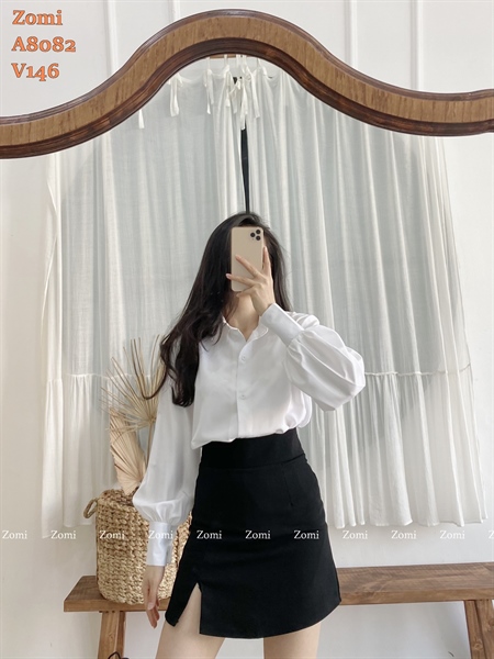 Chân váy ngắn chữ A xẻ tà trước lưng cao phong cách hàn quốc , A xẻ 50 |  Shopee Việt Nam